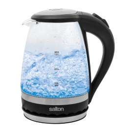 Salton GK1831 Compact Cordless Electric Kettle, 1.5 L Capacity, Glass/Stainless Steel, On/Off Switch Control
