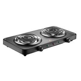 Salton HP1941 Portable Cooktop, 2-Cooking Element, Black