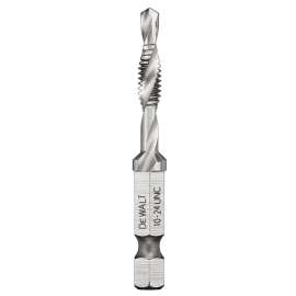 DeWALT IMPACT READY DWADTQTR1024 Tap and Drill Bit, 10 mm Dia, 3-Flute, Spiral Flute, HSS