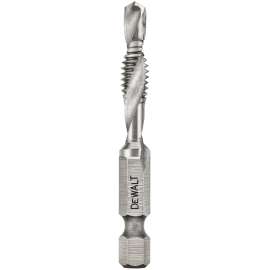 DeWALT IMPACT READY DWADTQTR1420 Tap and Drill Bit, 1/4 in Dia, 3-Flute, Spiral Flute, HSS