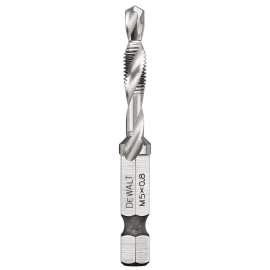 DeWALT IMPACT READY DWADTQTR5MM8 Tap and Drill Bit, 5 mm Dia, 3-Flute, Spiral Flute, HSS