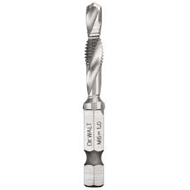DeWALT IMPACT READY DWADTQTR6MM1 Tap and Drill Bit, 6 mm Dia, 3-Flute, Spiral Flute, HSS