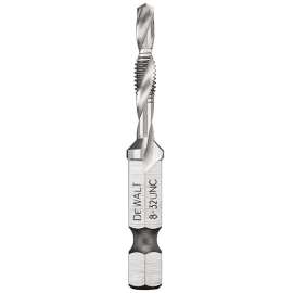 DeWALT IMPACT READY DWADTQTR832 Tap and Drill Bit, 8 mm Dia, 3-Flute, Spiral Flute, HSS