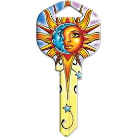 HY-KO 15005KW1-CEL Key Blank, Solid Brass, Painted, For: Kwikset KW1, Titan KW10 Keyways
