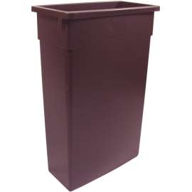 CONTINENTAL COMMERCIAL 8322BN Trash Receptacle, 23 gal Capacity, Plastic, Brown
