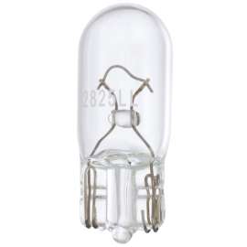 PEAK 2825LL-BPP Miniature Automotive Bulb, 12 V, 5 W, Incandescent Lamp, Wedge Base, Clear Light