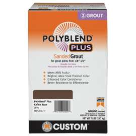 CUSTOM Polyblend Plus PBPG6467-4 Sanded Grout, Solid Powder, Characteristic, Coffee Bean, 7 lb Box