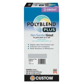 CUSTOM Polyblend PBPG11510 Non-Sanded Grout, Solid Powder, Characteristic, Platinum, 10 lb Box