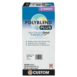 CUSTOM Polyblend PBPG64010 Non-Sanded Grout, Solid Powder, Characteristic, Arctic White, 10 lb Box