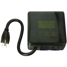Woods 50015 Digital Timer, 15 A, 125 V, 1875 W, 2 -Outlet, 7 days Time Setting, 20 On/Off Cycles Per Day Cycle