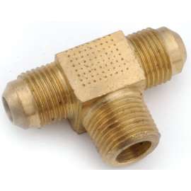 Anderson Metals 754045-0606 Tee, 3/8 in, Flare x Flare x MPT, Brass