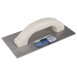 Vulcan V-Notched Trowel, 3/16 in x 5/32 in, High-Carbon Steel Blade, Poly Foam Ergonomic Handle