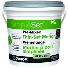 CUSTOM SimpleSet Series CCTTSG1-2 Thinset Mortar, White, Paste, 1 gal Pail