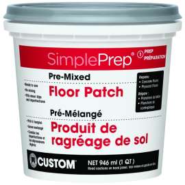 CUSTOM CFPQT Pre-Mixed Floor Patch, Paste, Gray, 1 qt Pail