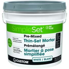 CUSTOM SimpleSet Series CSTTSW3 Thinset Mortar, White, Paste, 3.5 gal Pail