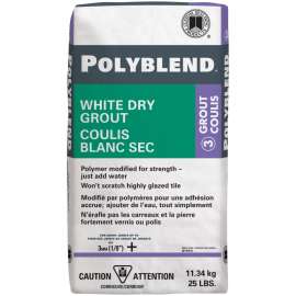 CUSTOM Polyblend CPBWDG25 Non-Shrinking Dry Grout, Powder, White, 25 lb Bag