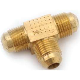 Anderson Metals 754044-08 Tube Union Tee, 1/2 in, Flare, Brass