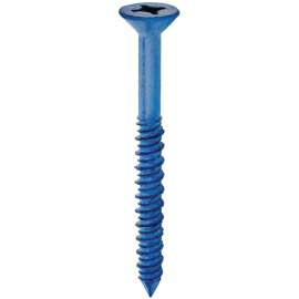 COBRA ANCHORS 636W Screw, 1/4 in Thread, 4 in L, Flat Head, Phillips, Robertson Drive, Steel, Fluorocarbon-Coated, 10 PK