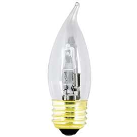 Feit Electric BPQ40EFC/2 Halogen Bulb, 40 W, Medium E26 Lamp Base, Flame Tip Lamp, 600 Lumens, 3000 K Color Temp