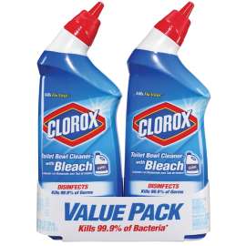 Clorox 00273 Toilet Bowl Cleaner, 24 oz, Liquid, Bleach, Crisp, Floral, Clear/Pale Green