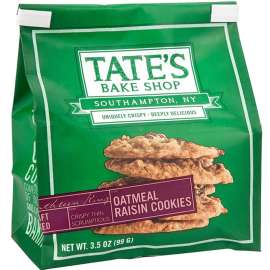 TATE'S BAKE SHOP 1002023 Oatmeal Raisin Cookies, 3.5 oz