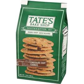 TATE'S BAKE SHOP 1001002 Chocolate Chip Cookie, Vanilla Flavor, 7 oz Bag