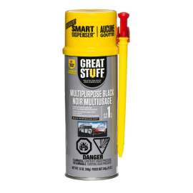 GREAT STUFF MULTIPURPOSE BLACK 99112808 Insulating Foam Sealant, Black, 8 hr Functional Cure, 40 to 100 deg F, 12 oz
