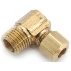 LASCO 17-6946U Pipe Elbow, 1/2 x 3/8 in, Compression x MPT, 90 deg Angle, Brass, 200 psi Pressure