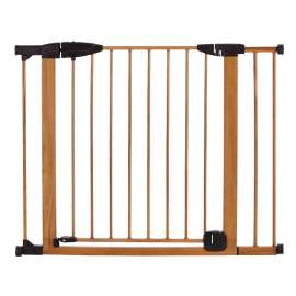 North States WoodCraft Steel 5347 Auto-Close Toddler Gate, Steel/Wood, Brown/Dark Brown, 30 in H Dimensions
