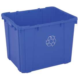 CONTINENTAL COMMERCIAL 5914-1 Curbside Recycling Bin, 14 gal Capacity, Plastic, Blue