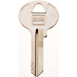 HY-KO 11010W1 Key Blank, Brass, Nickel, For: Wilson Bohannan Cabinet, House Locks and Padlocks