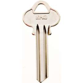 HY-KO 11010L4 Key Blank, Brass, Nickel, For: Lockwood Cabinet, House Locks and Padlocks