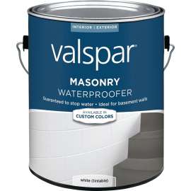 Valspar 82085 Series 024.0082085.007 Masonry Waterproofer, White, Liquid, 1 gal Pail