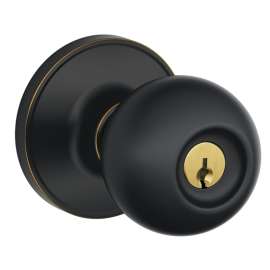 Schlage Corona Series J54 CNA 716 Keyed Entry Knob, Brass, Aged Bronze
