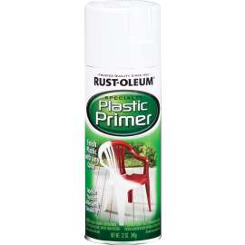 RUST-OLEUM 209460 Plastic Primer Spray Paint, Plastic Primer White, 12 oz, Aerosol Can