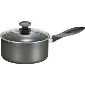 T-fal MIR-A7972494M Sauce Pan with Glass Lid, 3 qt Capacity, Aluminum, Thumb Rest Handle