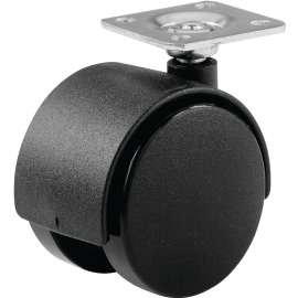 Shepherd Hardware 9409 Twin Wheel Caster, 1-5/8 in Dia Wheel, 40 lb Load, Nylon, Black