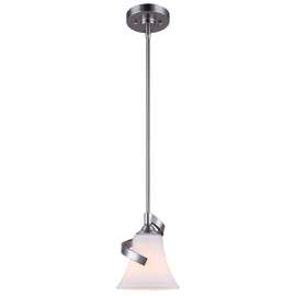 Canarm RUE Series IPL587A01BN Pendant Light, 1-Lamp, Metal Fixture, Brushed Nickel Fixture