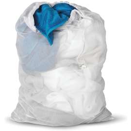 Honey-Can-Do LBG-01142 Mesh Laundry Bag, Drawstring Closure, Polyester, White