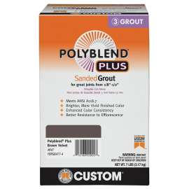 CUSTOM Polyblend Plus PBGP6477-4 Sanded Grout, Solid Powder, Characteristic, Brown Velvet, 7 lb Box