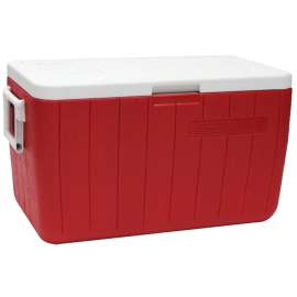Coleman 3000000154 Performance Cooler, 48 qt Cooler, Polypropylene, Red, 3 days Ice Retention