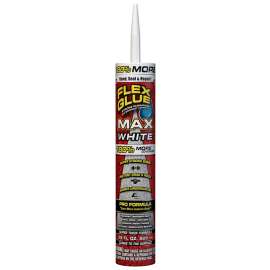 FLEX GLUE GFSMAXWHT28 Rubberized Waterproof Adhesive, White, 28 oz Cartridge