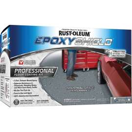 RUST-OLEUM EPOXYSHIELD 238467 Floor Coating Kit, Semi-Gloss, Dark Gray, Liquid