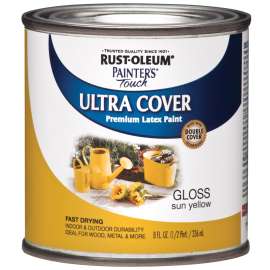 RUST-OLEUM PAINTER'S Touch 1945730 Brush-On Paint, Gloss, Sun Yellow, 0.5 pt Can