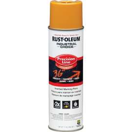 RUST-OLEUM INDUSTRIAL CHOICE 203024 Marking Paint, Semi-Gloss, Caution Yellow, 17 oz, Aerosol Can