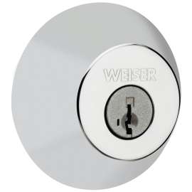 Weiser 9GED14900-001 Deadbolt, 2 Grade, Satin Chrome, 2-3/8 to 2-3/4 in Backset, 1-3/8 to 1-3/4 in Thick Door