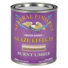 General Finishes QTBU Glaze Effect Paint, Burnt Umber, 1 qt, Can