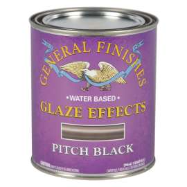 General Finishes QTPB Glaze Effect Paint, Pitch Black, 1 qt, Can