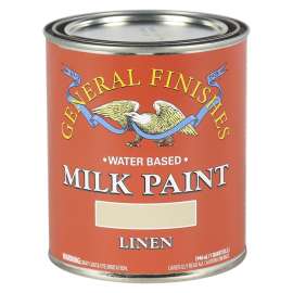 General Finishes QLI Milk Paint, Water, Flat, Linen, 1 qt, Can, 600 sq-ft/gal Coverage Area