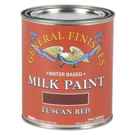 General Finishes QTTR Milk Paint, Water, Flat, Tuscan Red, 1 qt, Can, 600 sq-ft/gal Coverage Area